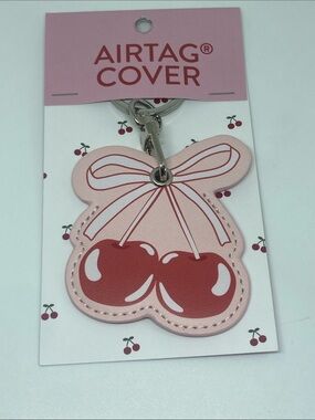 Tilly's Pink Cherry Airtag Cover Keychain